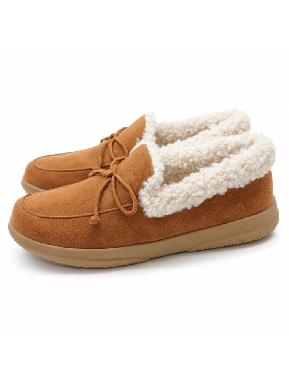 Vionic Claribel Supportive Tan Shearling Women 9 WIDE Slippers Orthotic Comfort